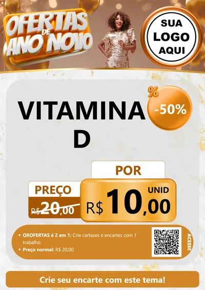Modelo de Cartaz para Cartaz A4 Vertical com o tema Ofertas de Ano Novo para Farmácia