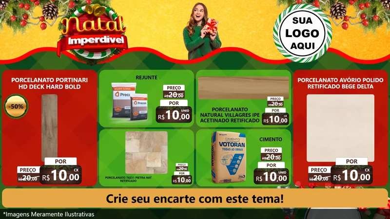 Modelo de TV para TV Horizontal com o tema Natal Imperdível para Pisos e revestimentos