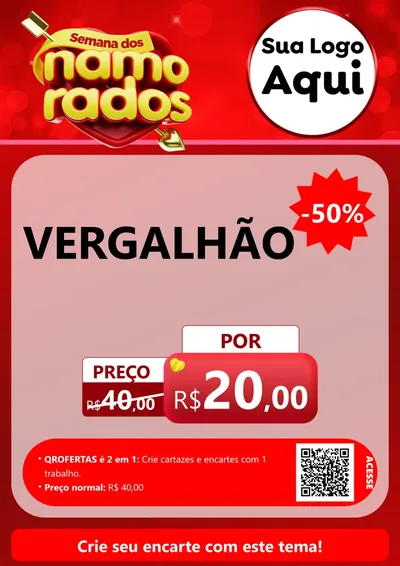 Modelo de Cartaz para Cartaz A4 Vertical com o tema Semana dos namorados para Ferragens