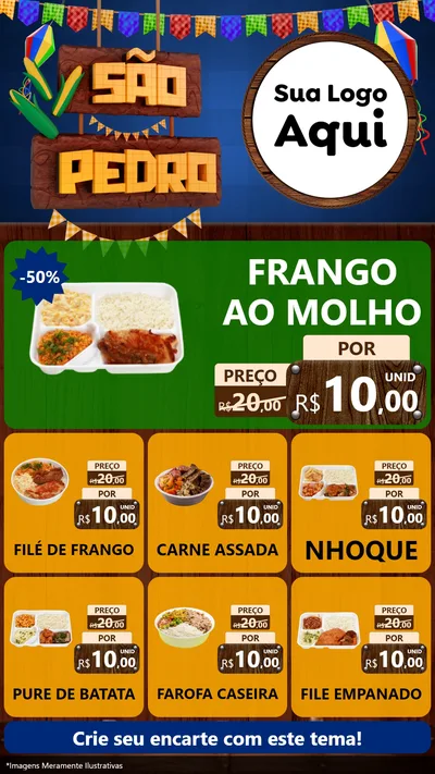 Modelo de Rede Social para Stories com o tema São Pedro para Restaurante
