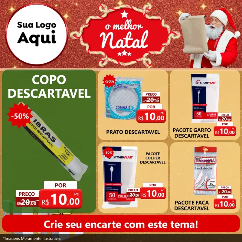 Modelo de Rede Social para Feed Facebook com o tema O Melhor Natal para Embalagens