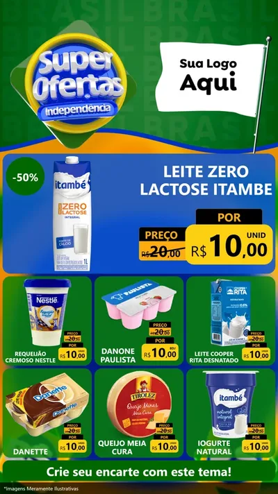 Modelo de Rede Social para Stories com o tema Super Ofertas de Independência para Frios e Laticínios
