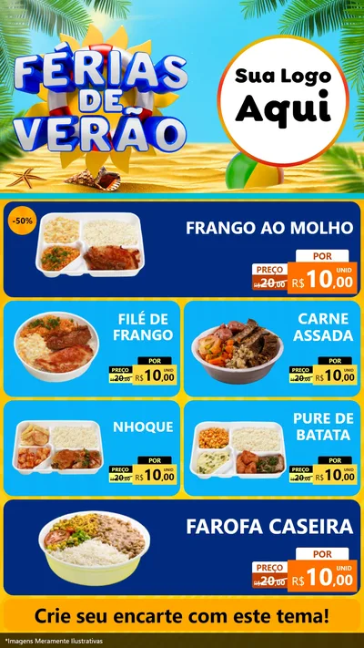 Modelo de TV para TV Vertical com o tema Férias de Verão para Restaurante