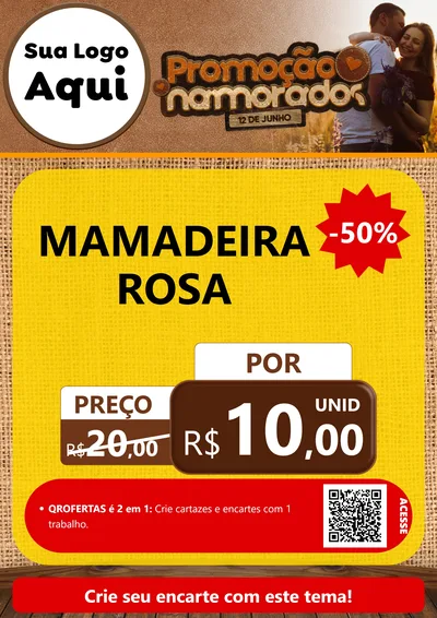 Modelo de Cartaz para Cartaz A4 Vertical com o tema Promoção Namorados para Bebês