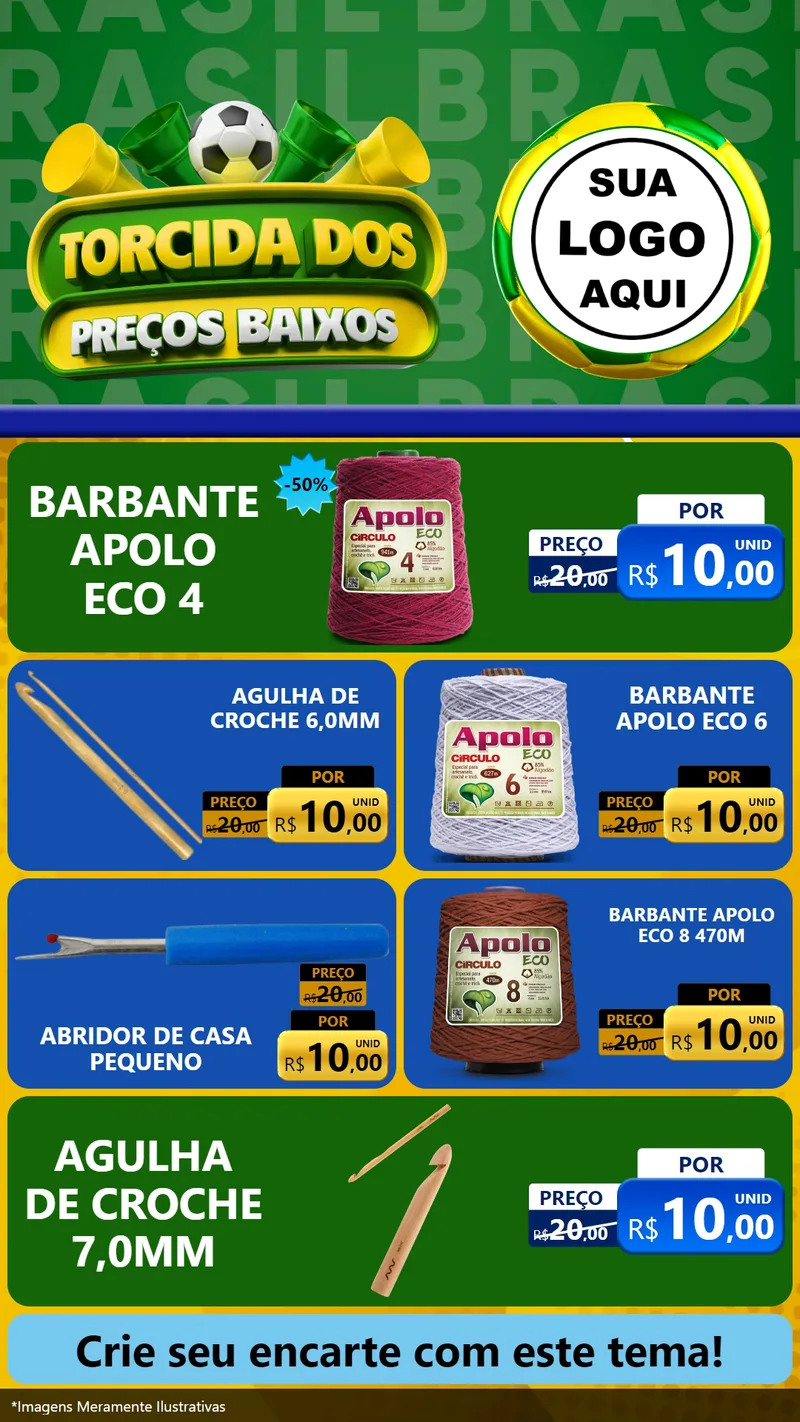 Modelo de TV para TV Vertical com o tema Torcida dos Preços Baixos para Armarinho e Aviamentos