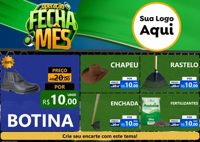 Modelo de Encarte para Encarte A4 Horizontal com o tema Operação Fecha Mês para Agropecuária