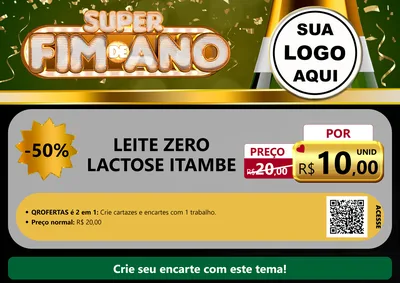 Modelo de Cartaz para Cartaz A4 Horizontal com o tema Super Fim de Ano para Frios e Laticínios