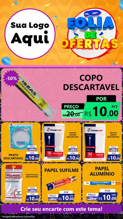 Modelo de Rede Social para Stories com o tema Folia de Ofertas para Embalagens