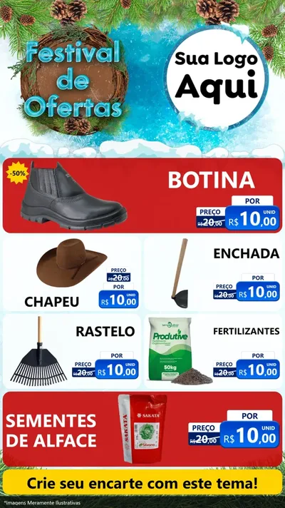 Modelo de TV para TV Vertical com o tema Festival de Ofertas - Inverno para Agropecuária