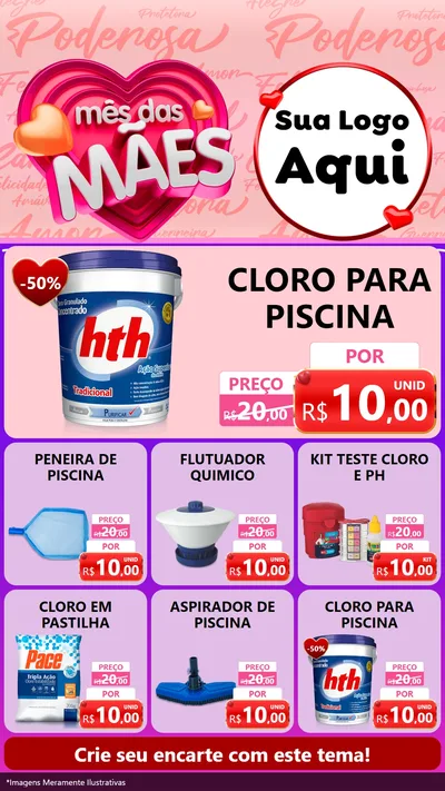 Modelo de Rede Social para Stories com o tema Mês Das Mães para Produtos para Piscina