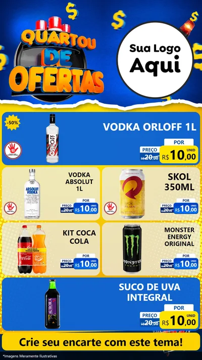 Modelo de TV para TV Vertical com o tema Quartou de Ofertas para Distribuidora de bebidas