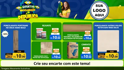 Modelo de TV para TV Horizontal com o tema Ofertas Proclamação da República para Pisos e revestimentos