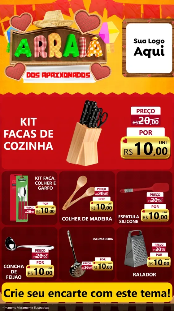 Modelo de Rede Social para Stories com o tema Arraiá Dos Apaixonados - Junina para Utilidades Domésticas