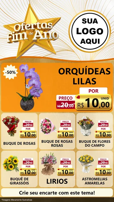 Modelo de Rede Social para Stories com o tema Ofertas Fim de Ano para Floricultura e jardim