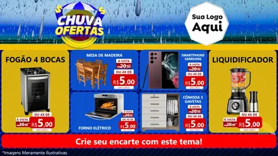 Modelo de TV para TV Horizontal com o tema Chuva de Ofertas para Móveis e Eletro