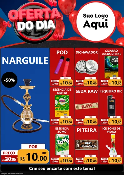 Modelo de Encarte para Encarte A4 Vertical com o tema Oferta do Dia para Tabacaria