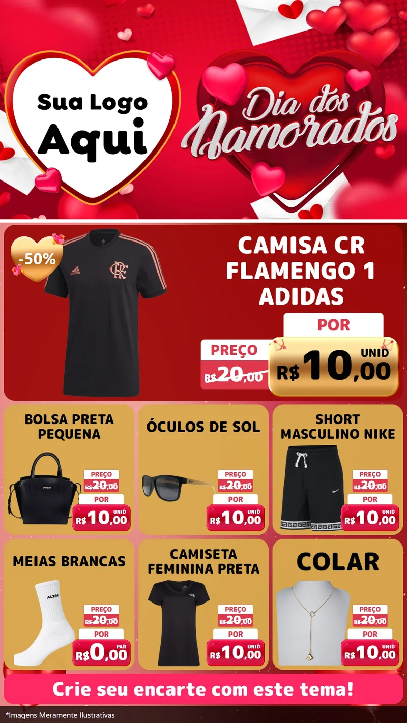 Modelo de Rede Social para Stories com o tema Dia Dos Namorados para Roupas e acessórios