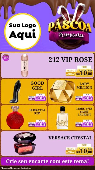 Modelo de TV para TV Vertical com o tema Páscoa Premiada para Perfumes
