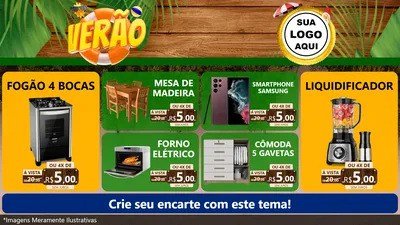 Modelo de TV para TV Horizontal com o tema Verão para Móveis e Eletro