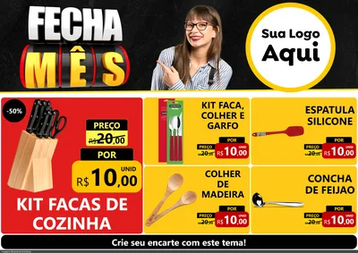 Modelo de Encarte para Encarte A4 Horizontal com o tema Fecha Mês para Utilidades Domésticas