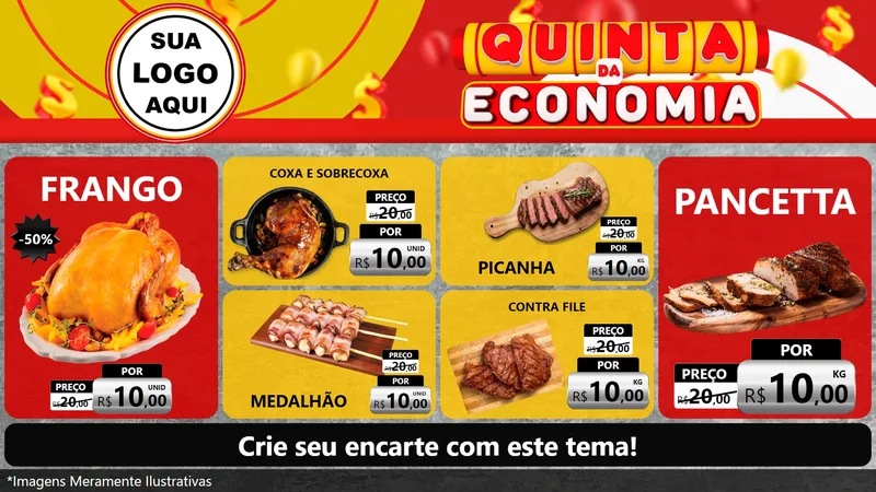 Modelo de TV para TV Horizontal com o tema Quinta da Economia para Assados