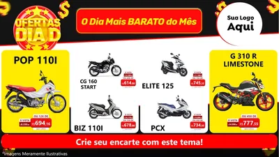 Modelo de TV para TV Horizontal com o tema Dia D para Concessionaria de Motos