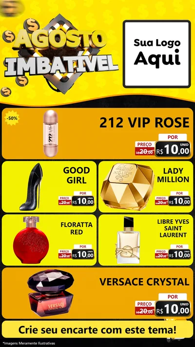Modelo de TV para TV Vertical com o tema Agosto Imbatível para Perfumes