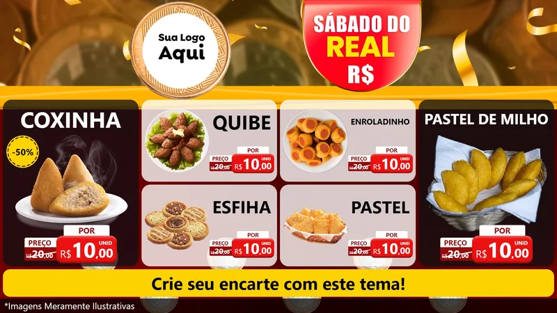 Modelo de TV para TV Horizontal com o tema Sábado do Real para Salgadaria