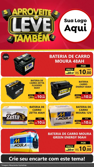 Modelo de TV para TV Vertical com o tema Aproveite e Leve Também para Baterias Elétricas