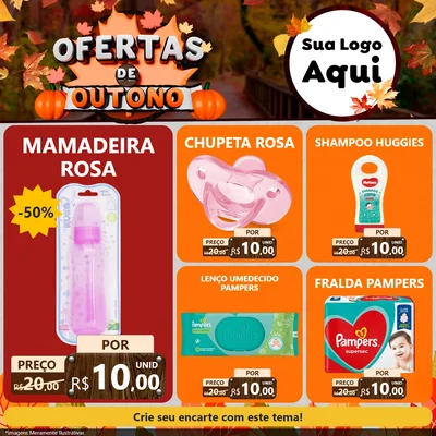 Modelo de Rede Social para Feed Facebook com o tema Ofertas de Outono para Bebês