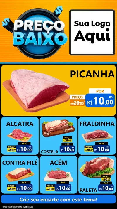 Modelo de Rede Social para Stories com o tema Preço Baixo para Açougue