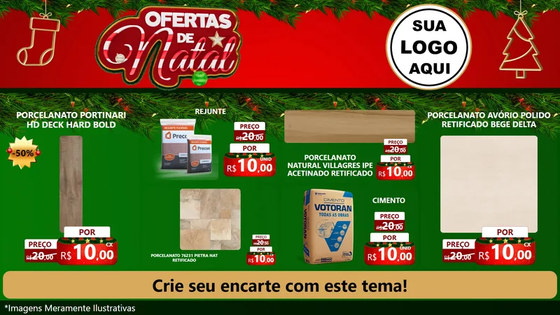 Modelo de TV para TV Horizontal com o tema Ofertas de Natal para Pisos e revestimentos