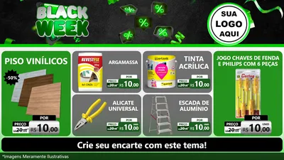 Modelo de TV para TV Horizontal com o tema Black Week para Material para Construção