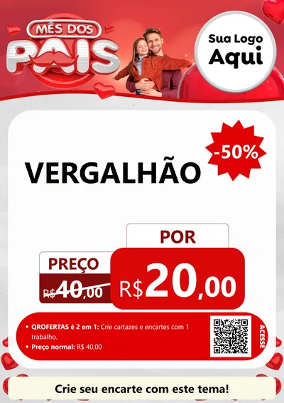 Modelo de Cartaz para Cartaz A4 Vertical com o tema Mês dos Pais para Ferragens