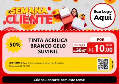 Modelo de Cartaz para Cartaz A4 Horizontal com o tema Semana do Cliente para Tintas e Ferramentas