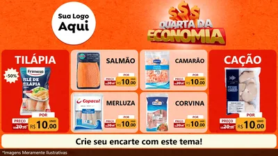 Modelo de TV para TV Horizontal com o tema Quarta da Economia para Peixaria