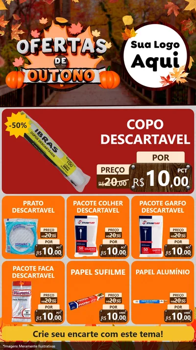 Modelo de Rede Social para Stories com o tema Ofertas de Outono para Embalagens