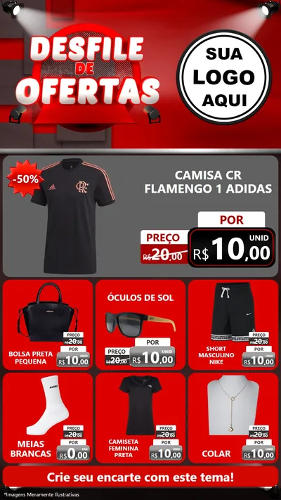 Modelo de Rede Social para Stories com o tema Desfile de Ofertas para Roupas e acessórios
