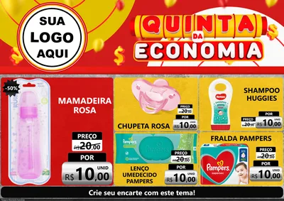 Modelo de Encarte para Encarte A4 Horizontal com o tema Quinta da Economia para Bebês
