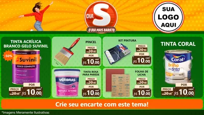 Modelo de TV para TV Horizontal com o tema Dia S - O Dia Mais Barato para Tintas e Ferramentas