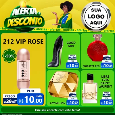 Modelo de Rede Social para Feed Facebook com o tema Alerta de Desconto para Perfumes