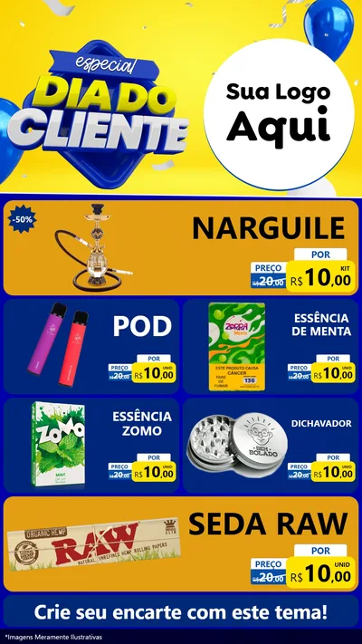 Modelo de TV para TV Vertical com o tema Especial Dia do Cliente para Tabacaria