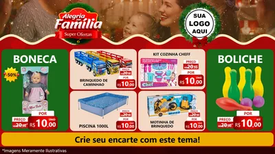 Modelo de TV para TV Horizontal com o tema Alegria Em Família - Super Ofertas para Brinquedos