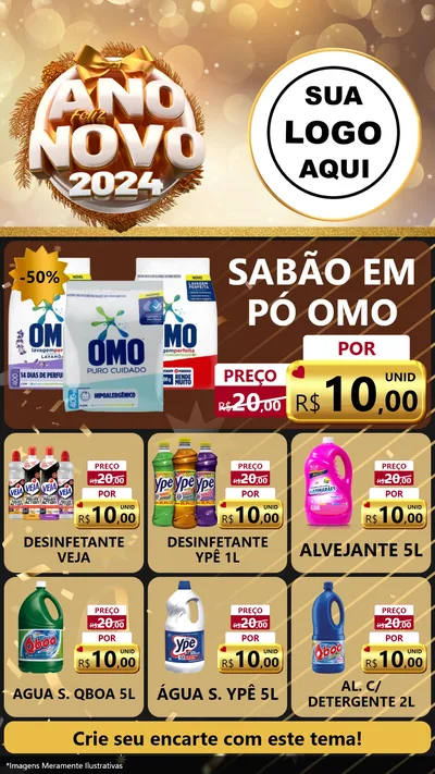 Modelo de Rede Social para Stories com o tema Feliz Ano Novo 2027 para Produtos de Limpeza