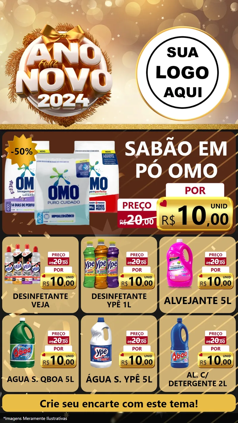 Modelo de Rede Social para Stories com o tema Feliz Ano Novo 2027 para Produtos de Limpeza