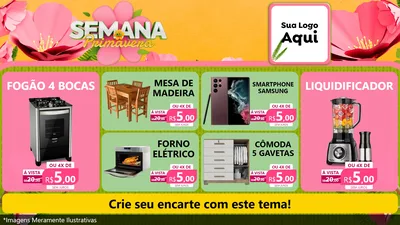 Modelo de TV para TV Horizontal com o tema Semana da Primavera para Móveis e Eletro