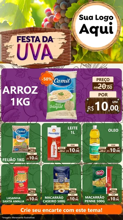Modelo de Rede Social para Stories com o tema Festa da Uva para Supermercado