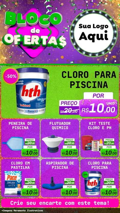 Modelo de Rede Social para Stories com o tema Bloco de Ofertas para Produtos para Piscina