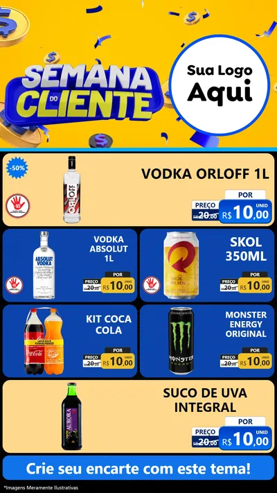 Modelo de TV para TV Vertical com o tema Semana do Cliente para Distribuidora de bebidas