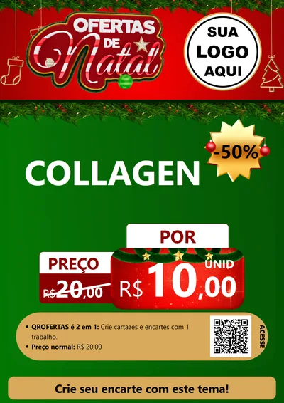 Modelo de Cartaz para Cartaz A4 Vertical com o tema Ofertas de Natal para Suplementos alimentares